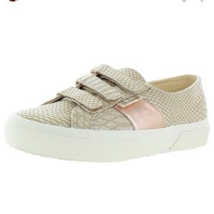 NEW Superga Croc Embossed Rose Gold Stripe Sneaker